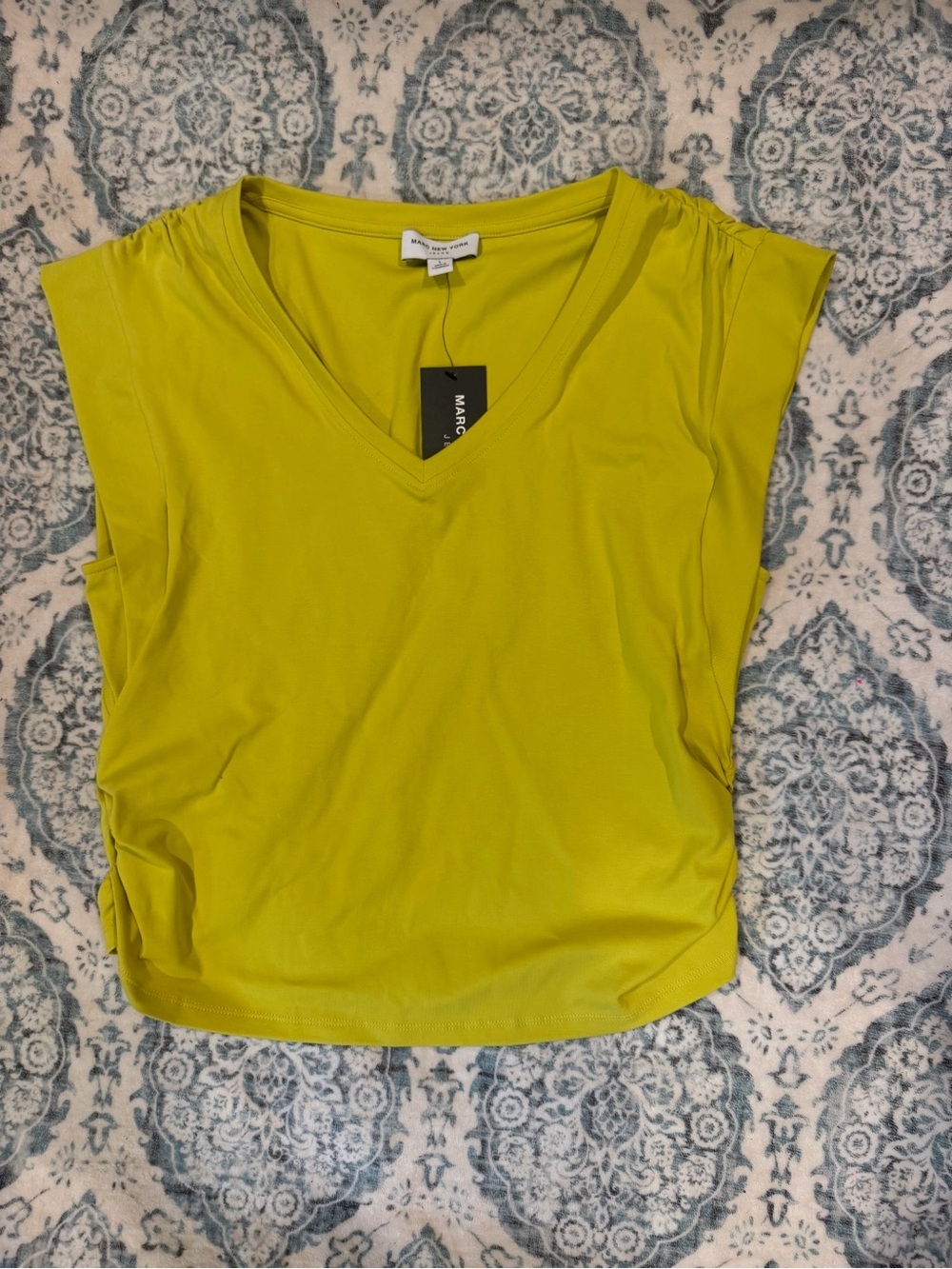 Marc New York Lime V-Neck Short Sleeve Top